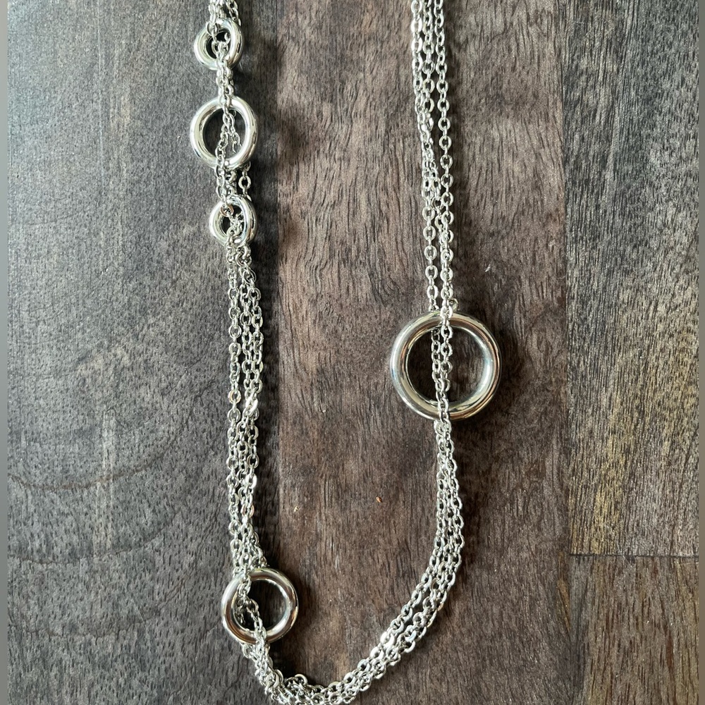 LIA SOPHIA Inner Circle Silver Necklace Like New